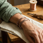Bracciale in Rame Intrecciato con Magneti
