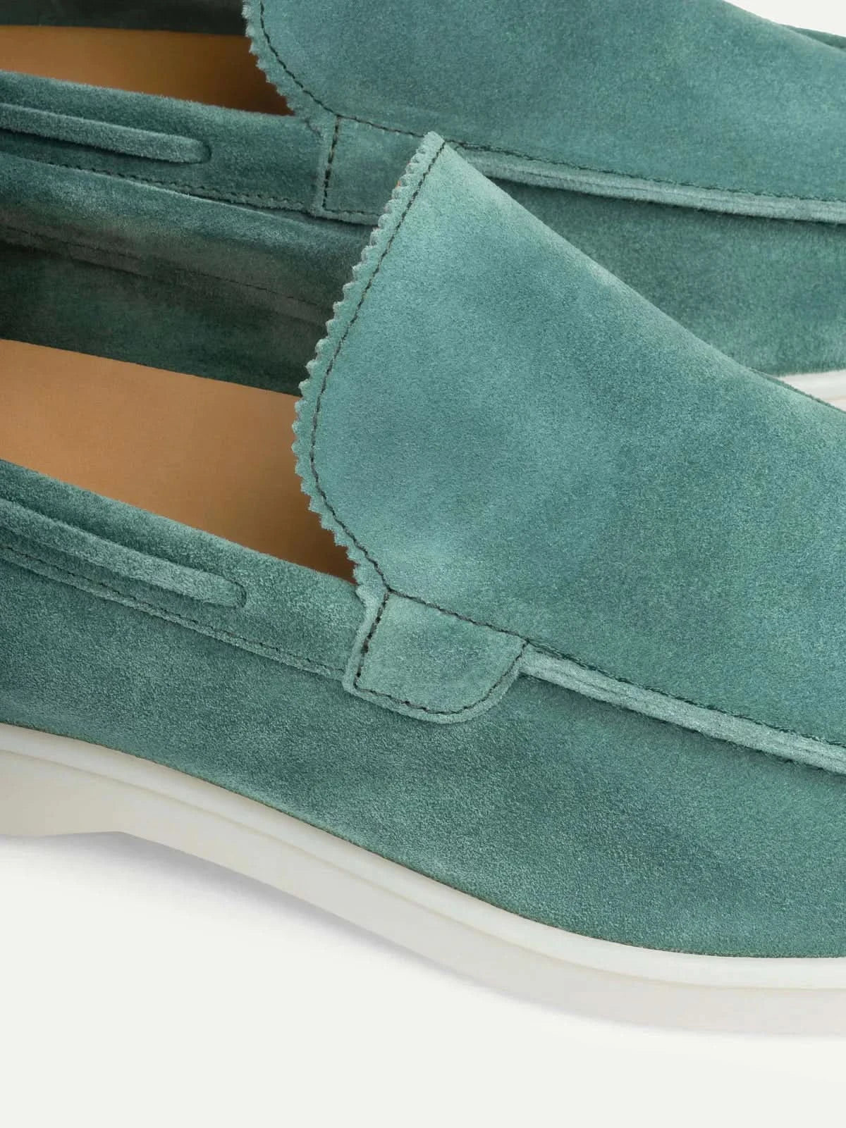 Classico | Mocassino Camoscio — Azzurro Brillante