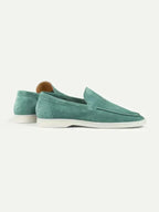 Classico | Mocassino Camoscio — Azzurro Brillante