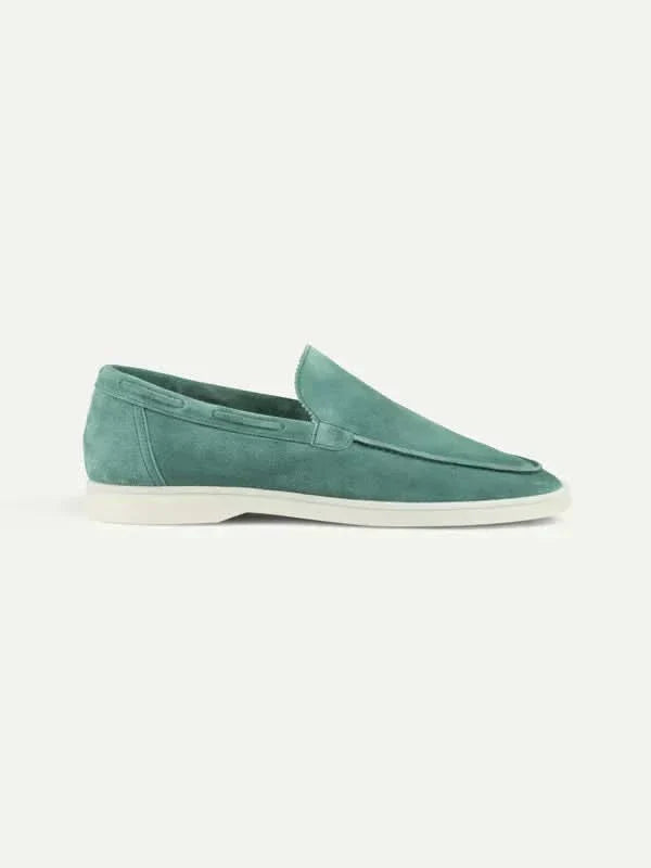 Classico | Mocassino Camoscio — Azzurro Brillante