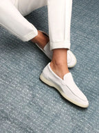 Classico | Mocassino Camoscio — Bianco Perla