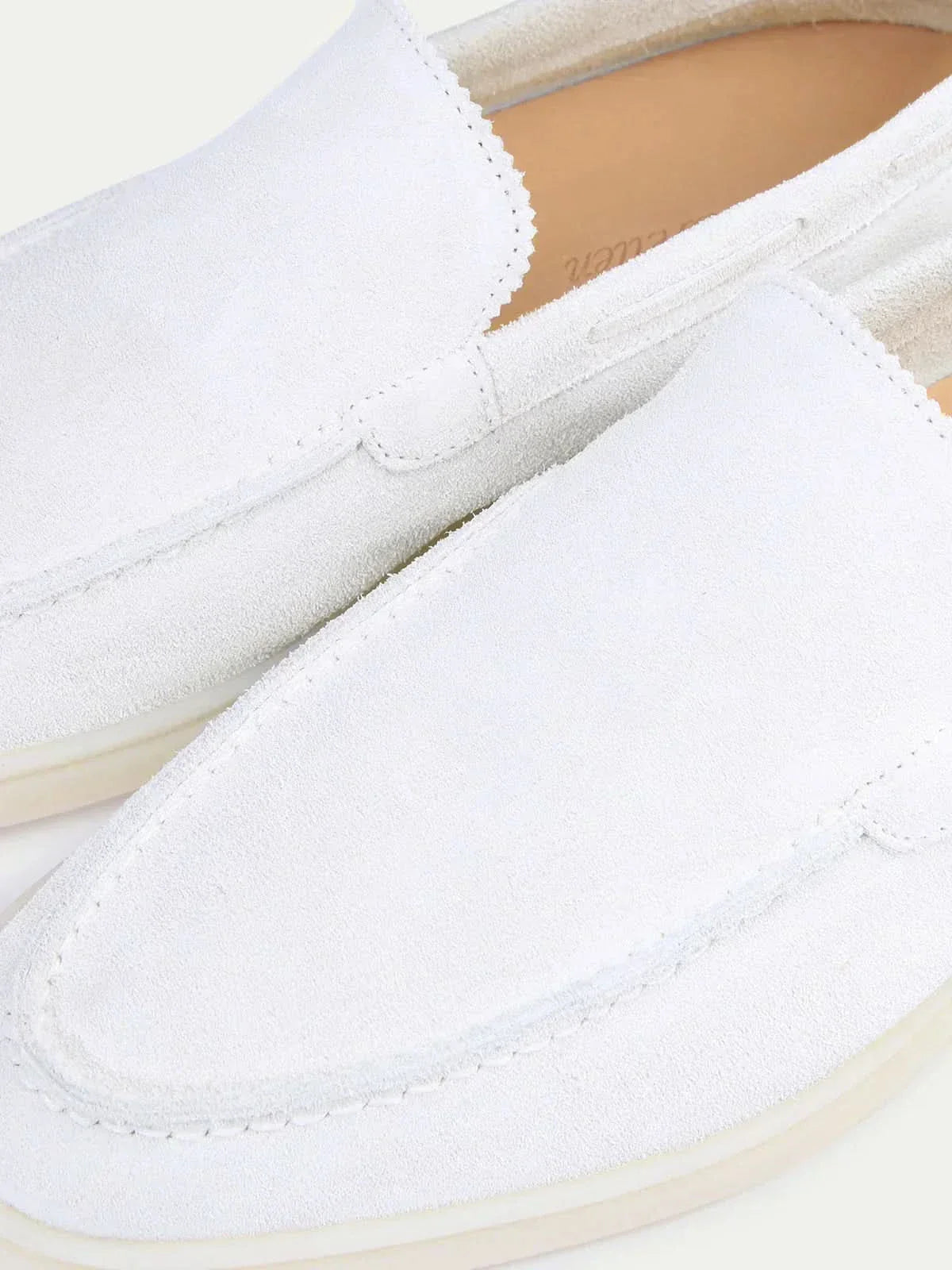 Classico | Mocassino Camoscio — Bianco Perla