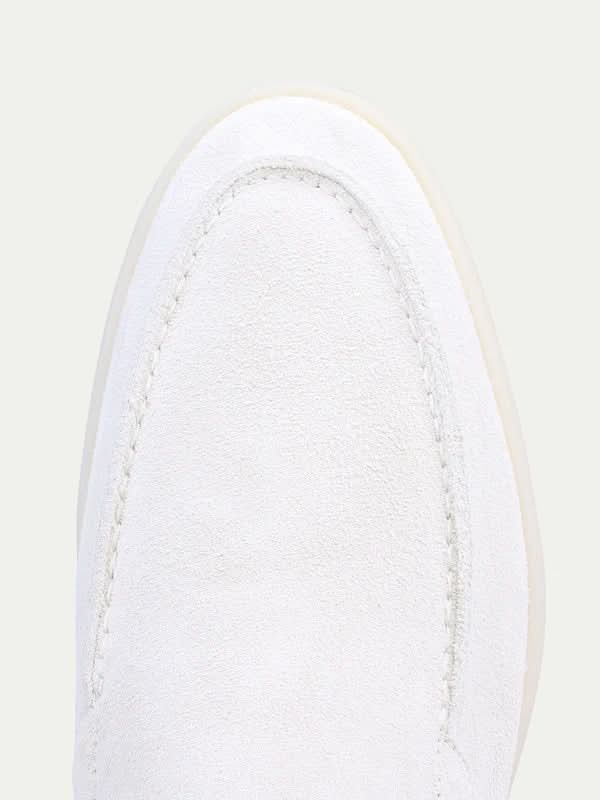 Classico | Mocassino Camoscio — Bianco Perla