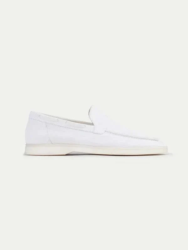 Classico | Mocassino Camoscio — Bianco Perla