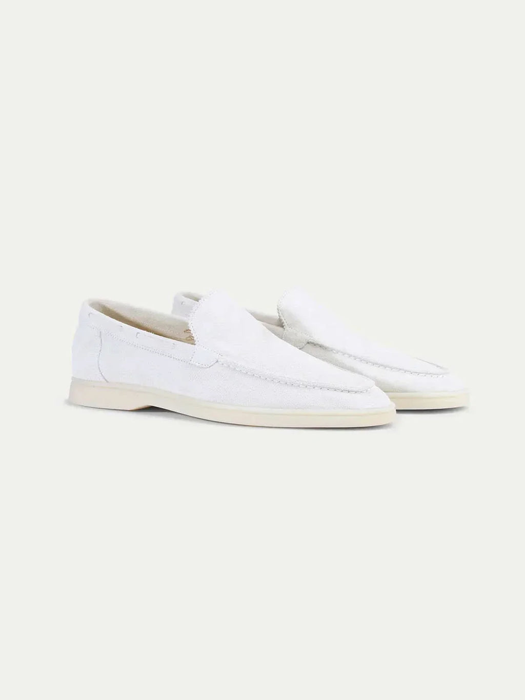 Classico | Mocassino Camoscio — Bianco Perla