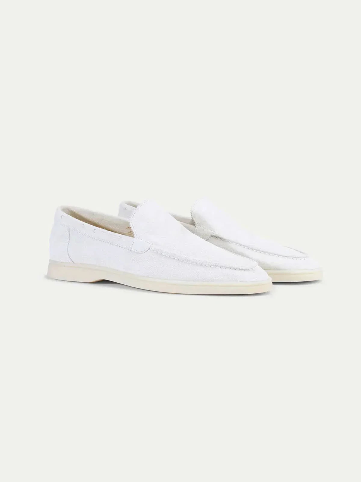 Classico | Mocassino Camoscio — Bianco Perla