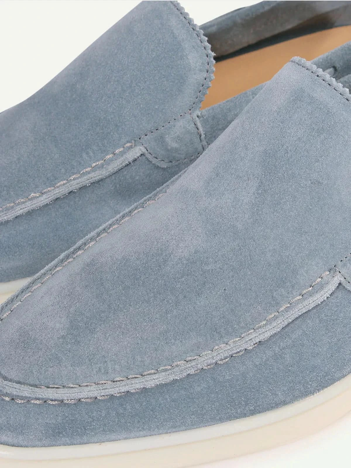 Classico | Mocassino Camoscio — Celeste