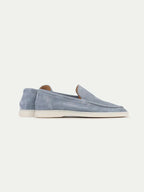 Classico | Mocassino Camoscio — Celeste