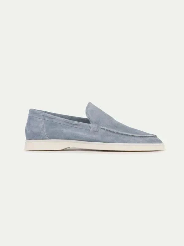 Classico | Mocassino Camoscio — Celeste