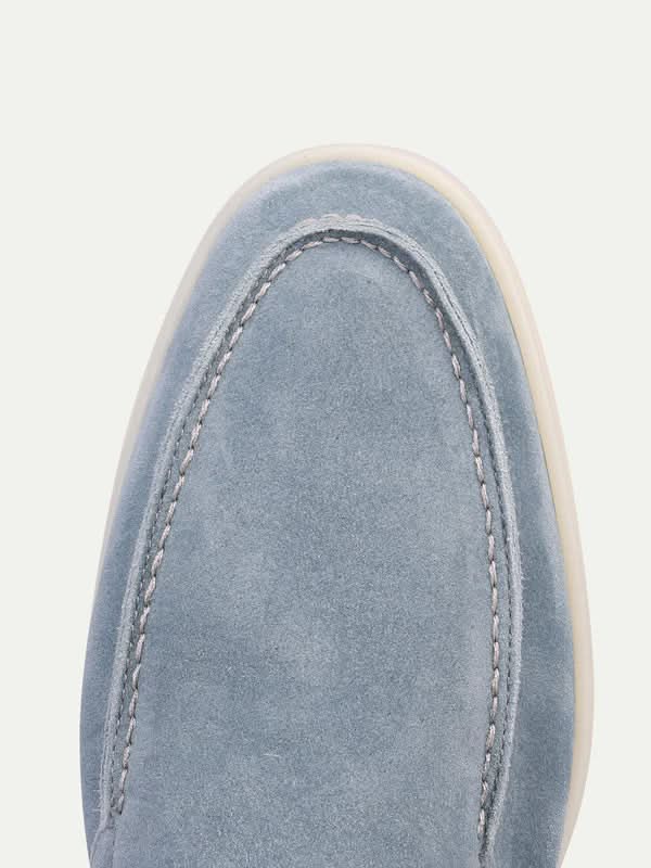 Classico | Mocassino Camoscio — Celeste