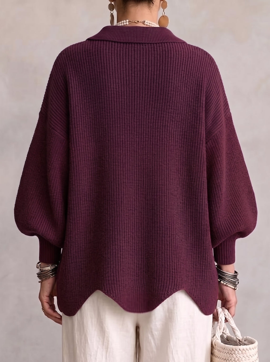 Ortensia | Cardigan Oversize con Bottoni Dorati