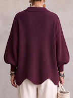 Ortensia | Cardigan Oversize con Bottoni Dorati