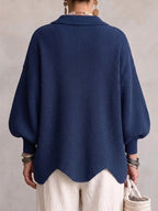 Ortensia | Cardigan Oversize con Bottoni Dorati