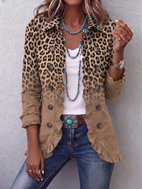 Silvana | Giacca Leopardo Sfumata con Volant
