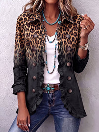 Erminia | Blazer Leopardo Nero con Volant