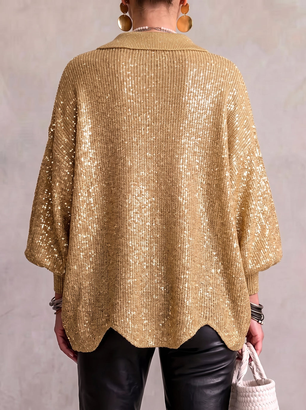 Ortensia | Cardigan Oversize con Bottoni Dorati