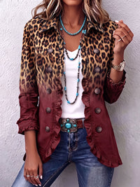 Immacolata | Blazer Leopardo Bordeaux con Volant
