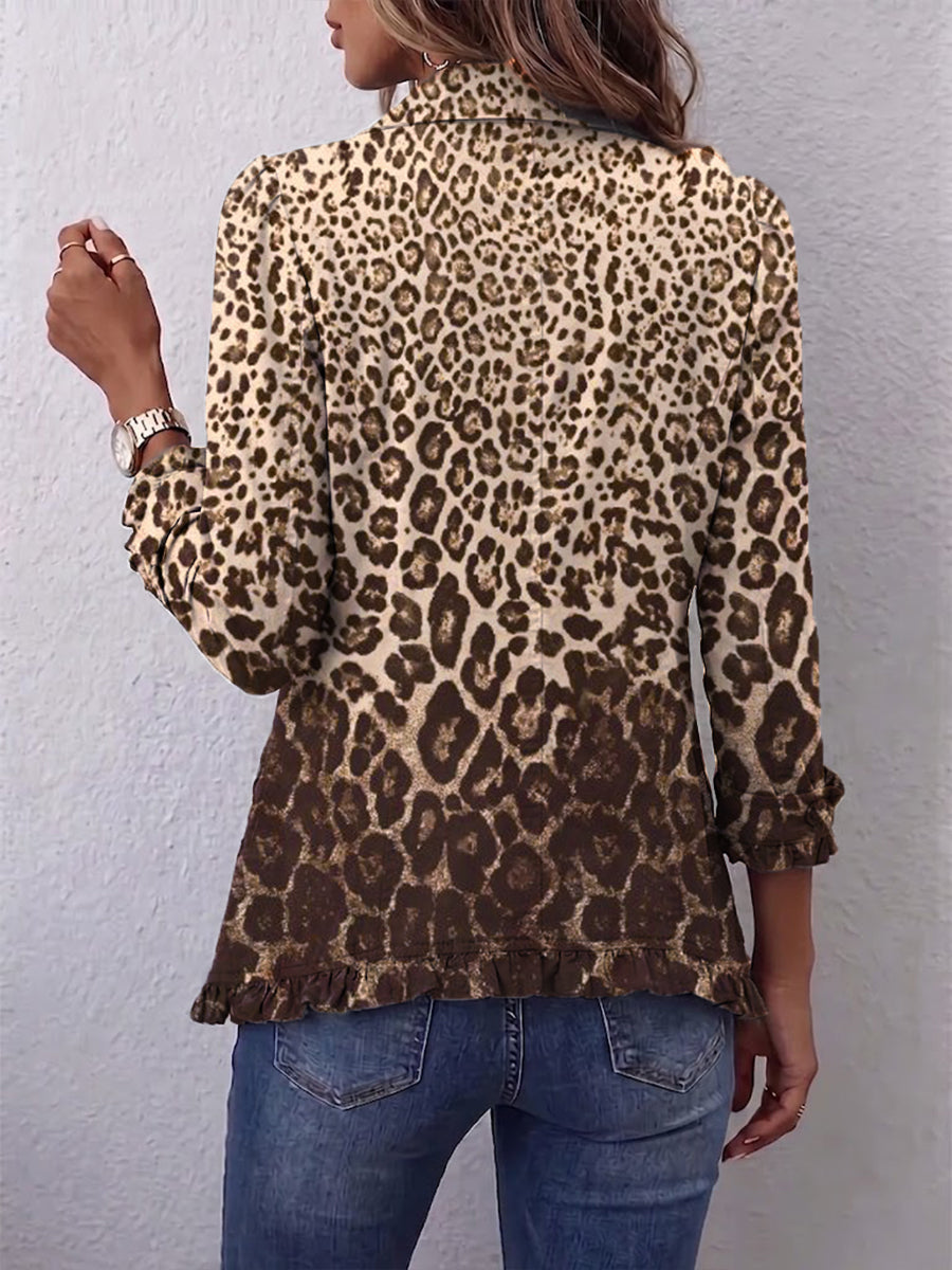 Gina | Giacca Leopardo con Volant