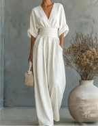 Elisa | Jumpsuit Elegante Fluida con Scollo a V