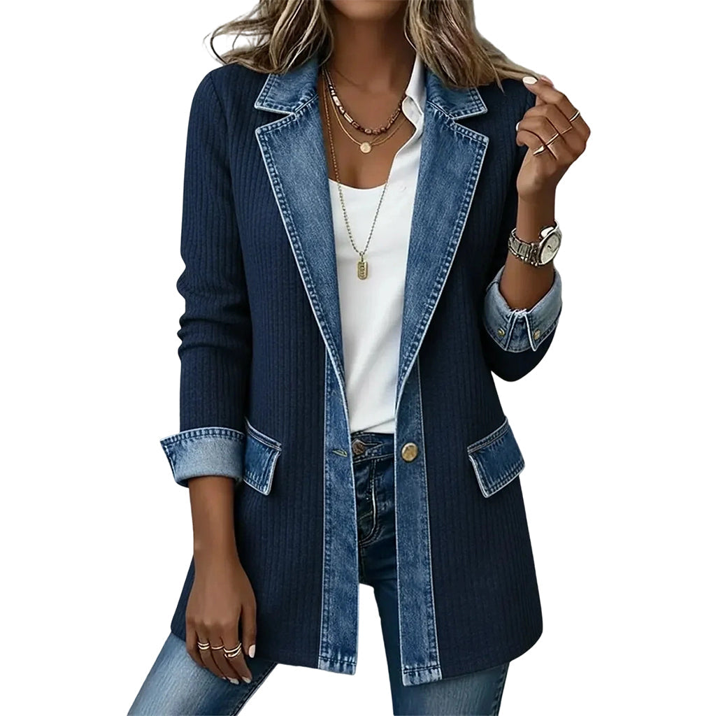 Lea | Giacca in Denim e Maglia a Coste