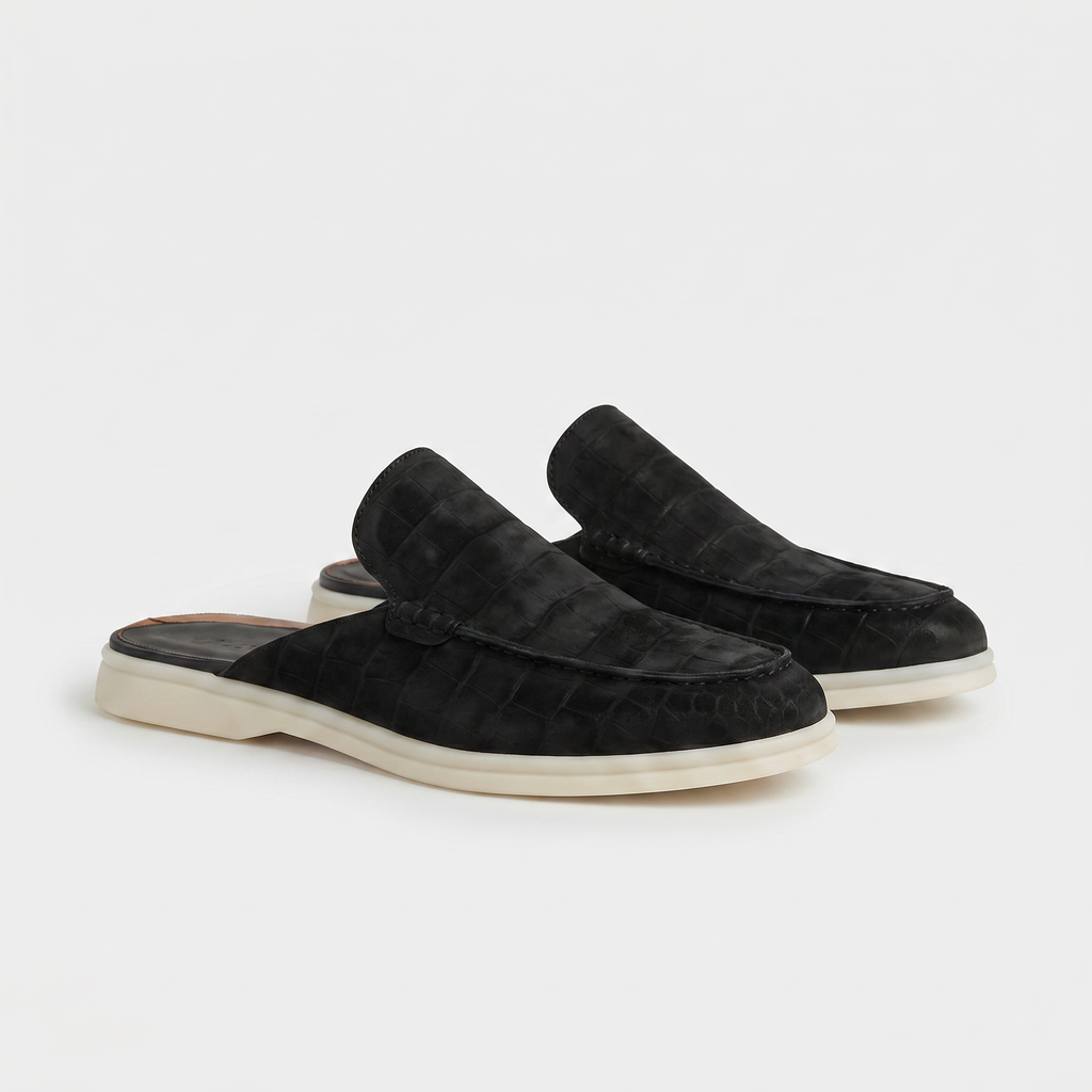 Yacht Croco | Mocassino Aperto — Nero · Limited Edition