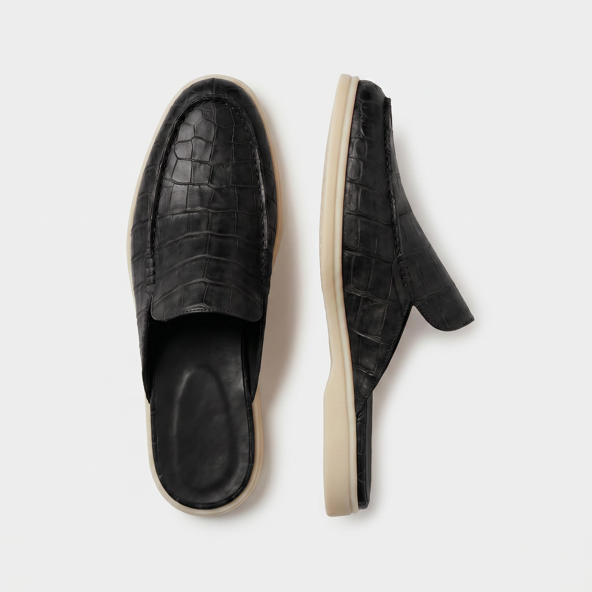 Yacht Croco | Mocassino Aperto — Nero · Limited Edition
