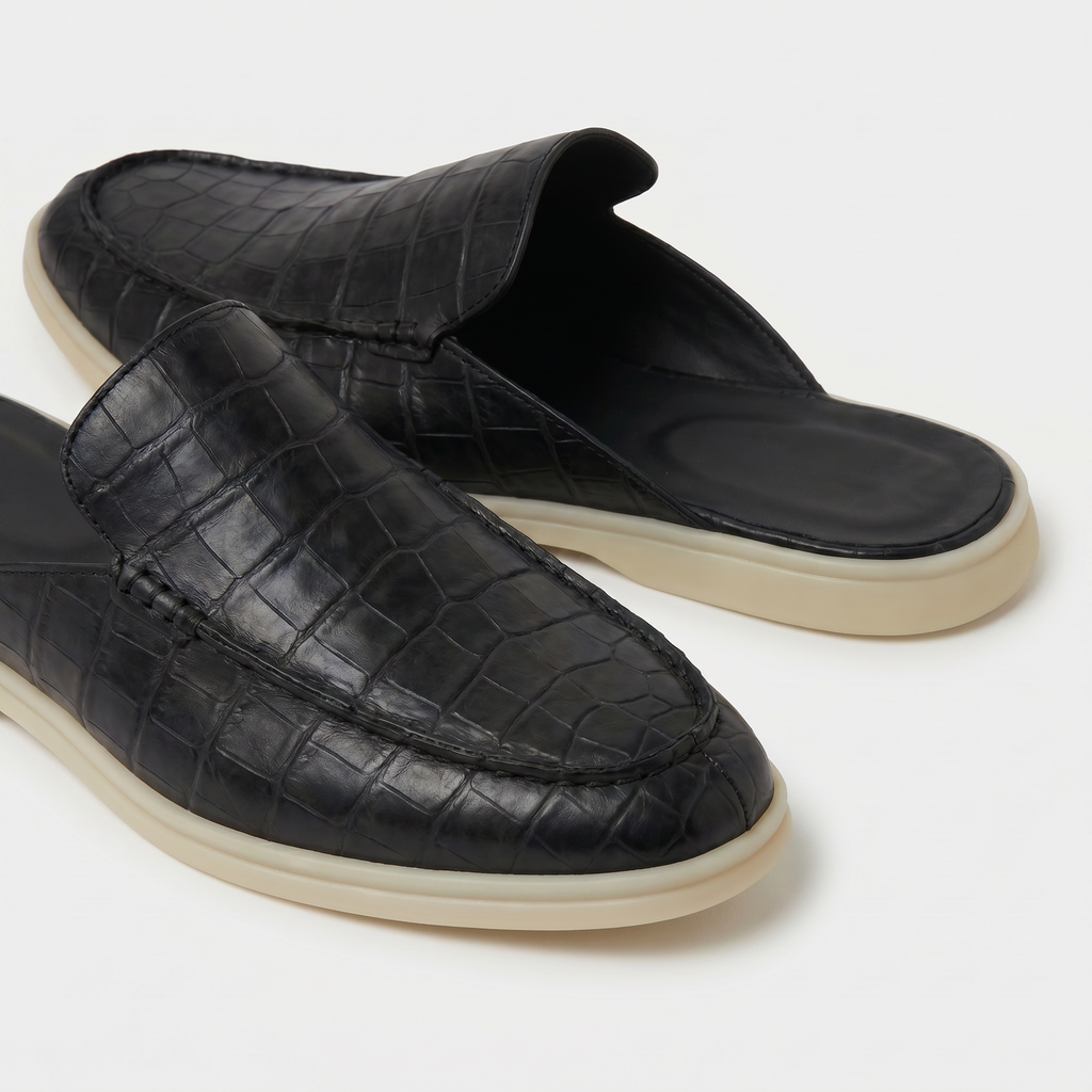 Yacht Croco | Mocassino Aperto — Nero · Limited Edition