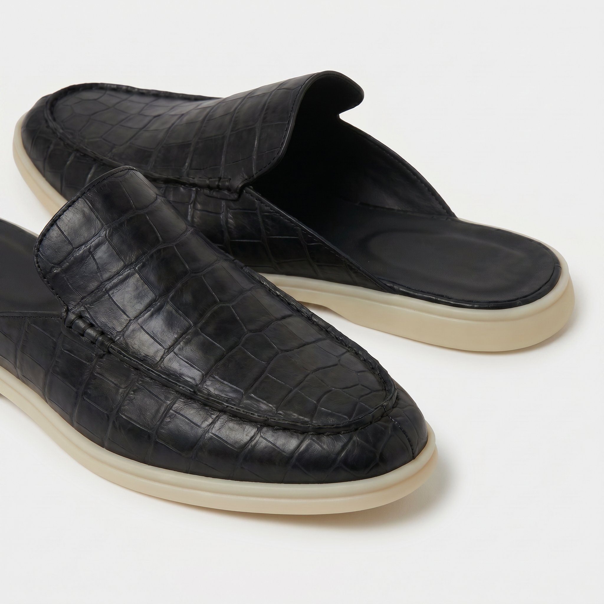 Yacht Croco | Mocassino Aperto — Nero · Limited Edition